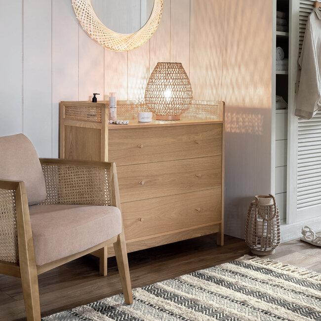 Arty Chest of Drawers with 3 Drawers - Beige