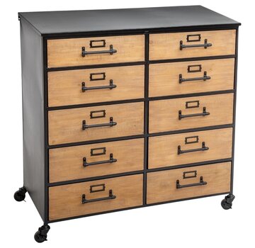 Atmosphera créateur d'intérieur Double Sideboard with 10 Drawers - Black