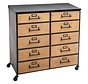 Double Sideboard with 10 Drawers - Black