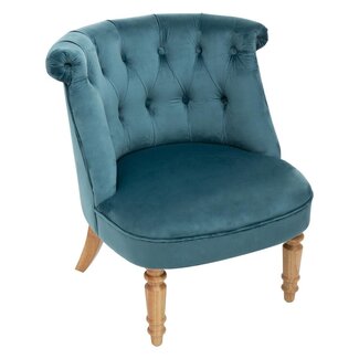 Atmosphera Fluwelen Fauteuil - Velvet - Lola - Blauw
