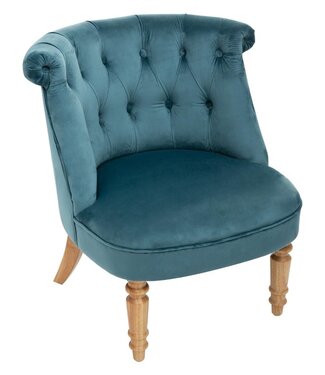 Atmosphera Fluwelen Fauteuil - Velvet - Lola - Blauw