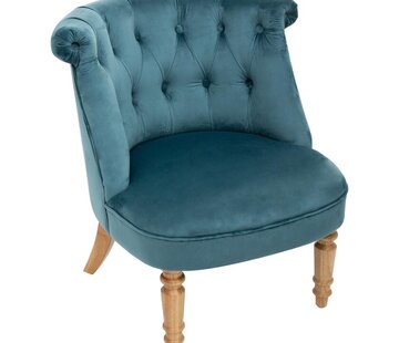 Atmosphera créateur d'intérieur Fluwelen Fauteuil - Velvet - Lola - Blauw