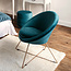 Loungestoel - Fauteuil - Blauw-Goud - Brit