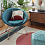 Loungestoel - Fauteuil - Blauw-Goud - Brit