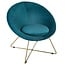 Loungestoel - Fauteuil - Blauw-Goud - Brit