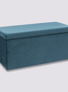 5Five Large Pouf - Storage Box - Foldable - Blue - Zephyr