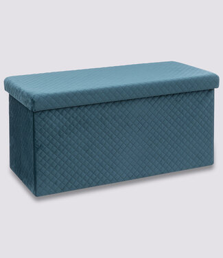  5Five Large Pouf - Storage Box - Foldable - Blue - Zephyr