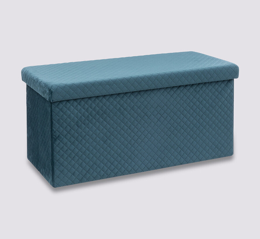 Large Pouf - Storage Box - Foldable - Blue - Zephyr