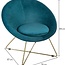 Loungestoel - Fauteuil - Blauw-Goud - Brit