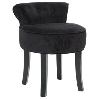 Atmosphera Midnight Shadows Stool - Velvet - Black - 2 Pieces