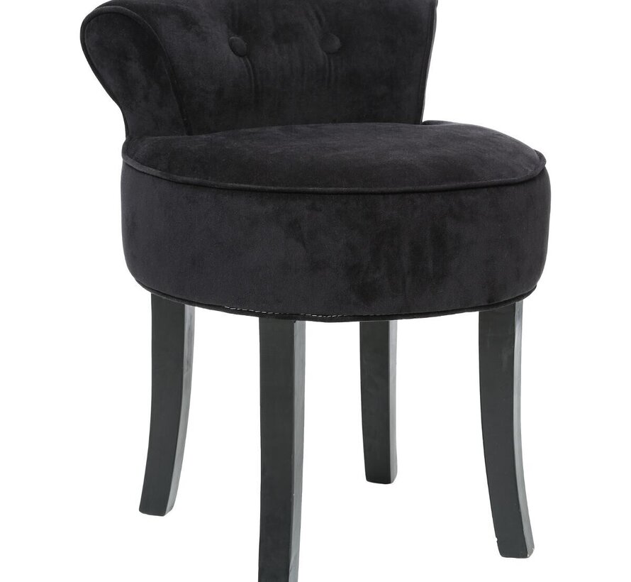 Midnight Shadows Stool - Velvet - Black