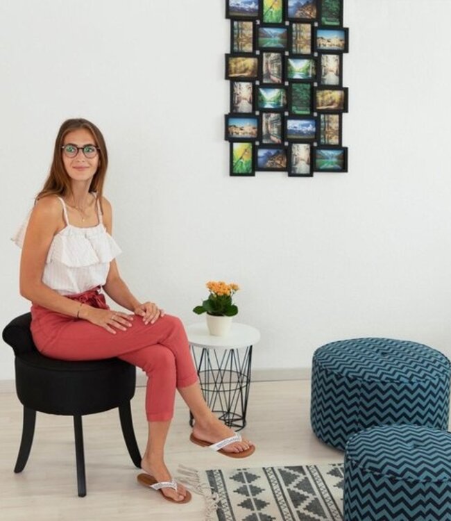 Midnight Shadows Stool - Velvet - Black