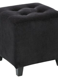 Atmosphera créateur d'intérieur Comfort Pouf - Velvet - Black - Pine Haven