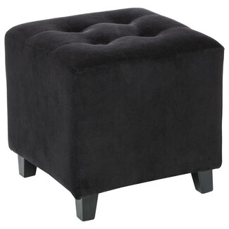Atmosphera Comfort Pouf - Velvet - Black - Pine Haven