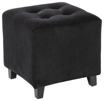 Atmosphera créateur d'intérieur Comfort Pouf - Velvet - Black - Pine Haven