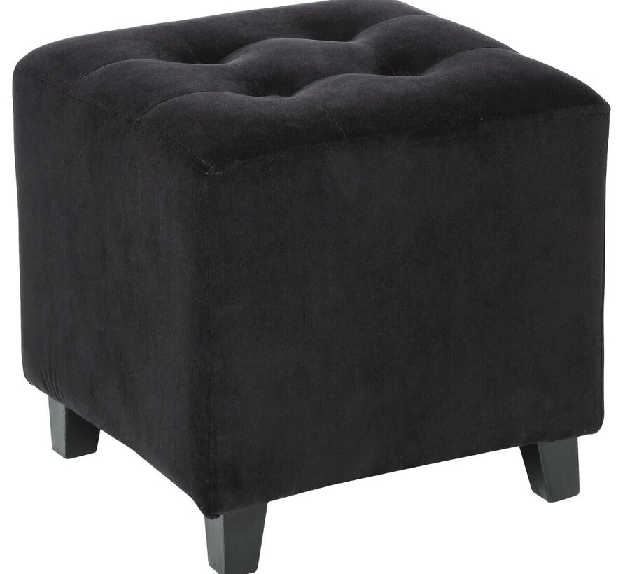 Comfort Pouf - Velvet - Black - Pine Haven