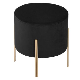 Atmosphera Stool - Black - Velvet - Obsidian Forge