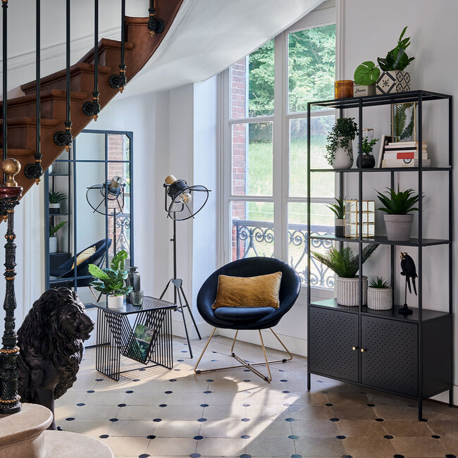 Armchair - Velvet - Black - Nocturna Iron