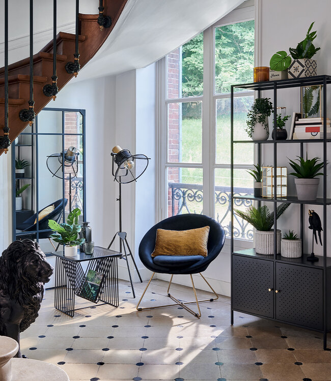 Fauteuil - Velvet - Zwart - Nocturna Iron