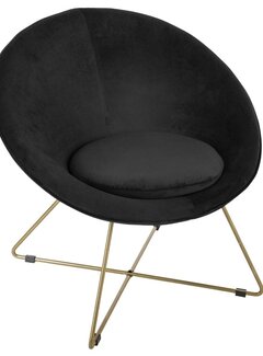 Atmosphera créateur d'intérieur Armchair - Velvet - Black - Nocturna Iron