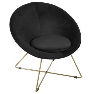 Atmosphera Armchair - Velvet - Black - Nocturna Iron