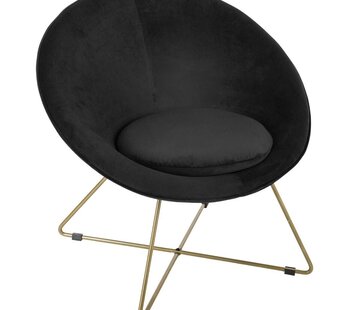 Atmosphera créateur d'intérieur Fauteuil - Velours - Noir - Nocturna Iron