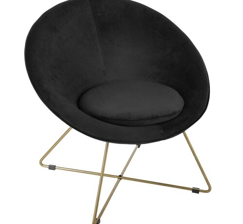 Atmosphera créateur d'intérieur Armchair - Velvet - Black - Nocturna Iron