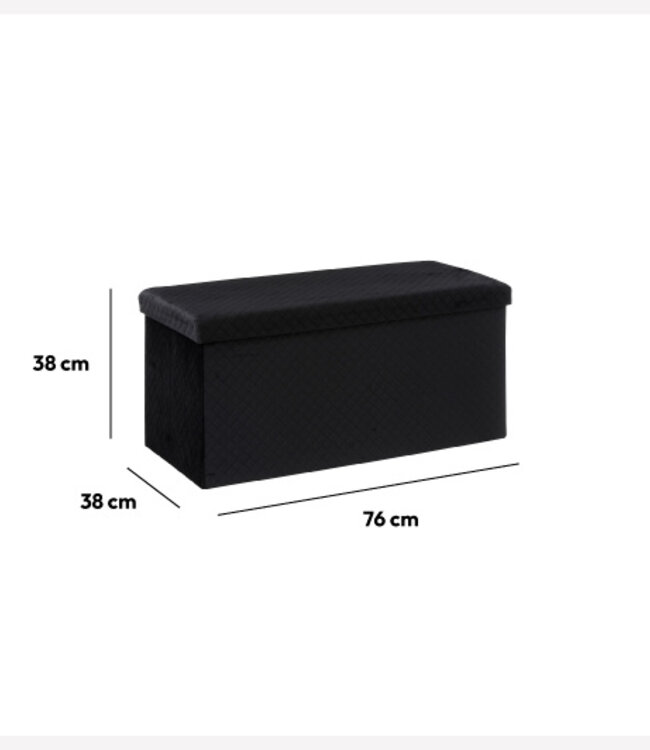 Pouf - Storage box - Foldable - Black - Shadow Stash