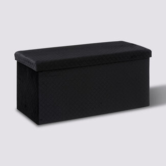  5Five Poef - Opbergbox - Opvouwbaar - Zwart - Shadow Stash