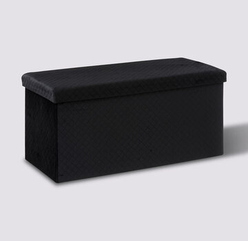  5Five Pouf - Boîte de rangement - Pliable - Noir - Shadow Stash
