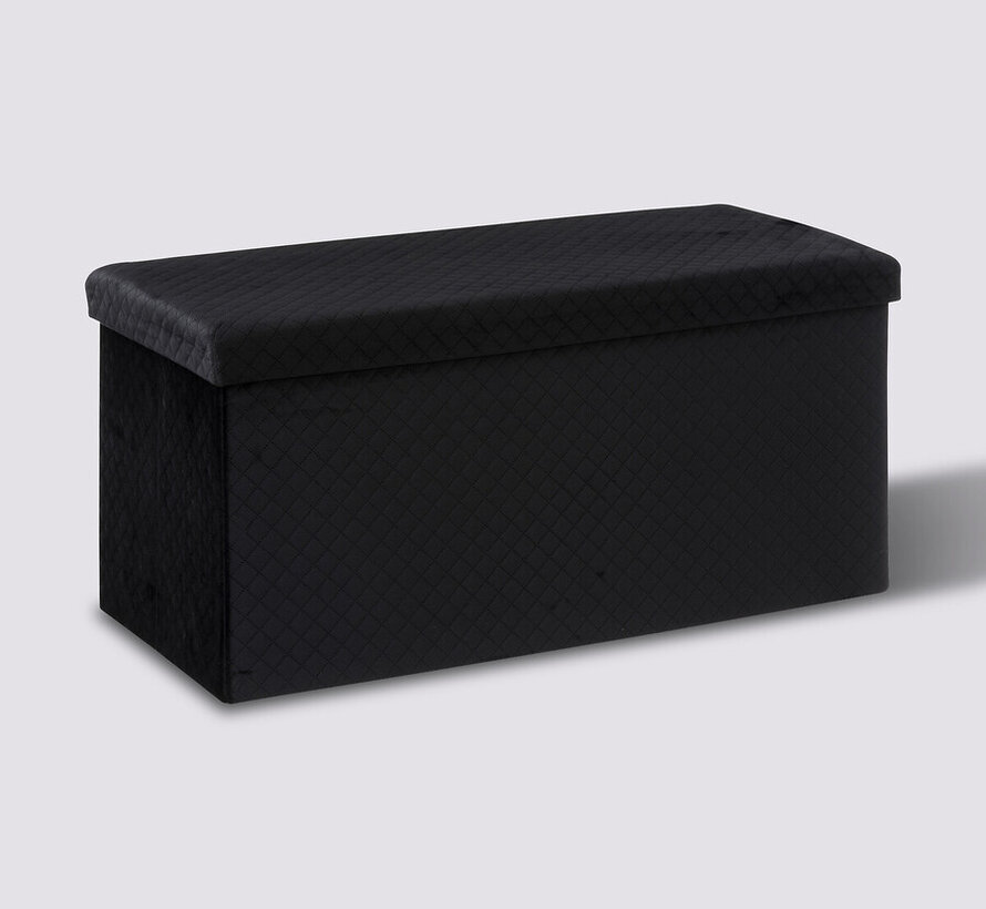 Pouf - Boîte de rangement - Pliable - Noir - Shadow Stash