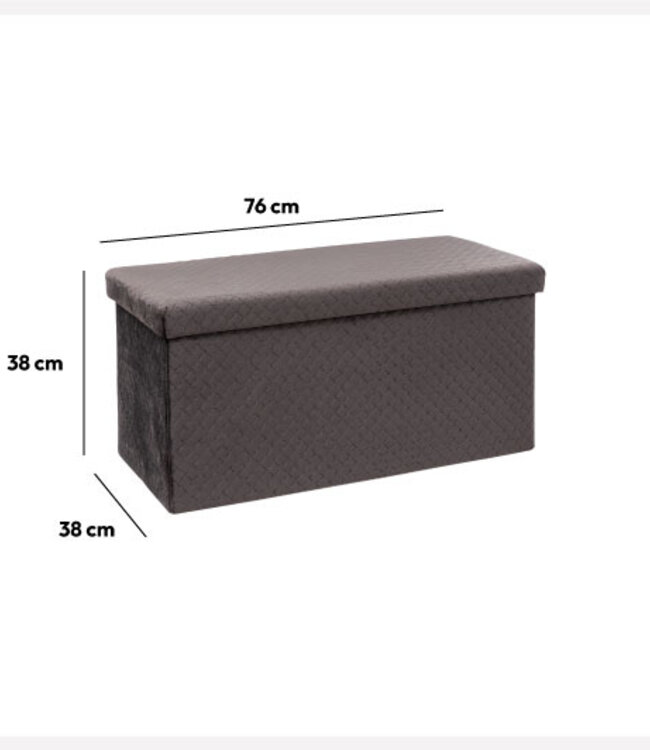 Foldable Storage Box Pouf - Gray - Shadow Retreat