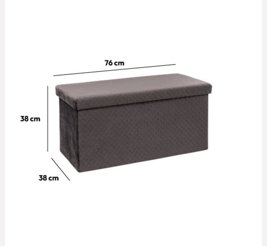 Foldable Storage Box Pouf - Gray - Shadow Retreat