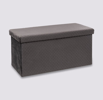  5Five Foldable Storage Box Pouf - Gray - Shadow Retreat
