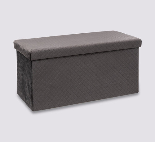5Five Foldable Storage Box Pouf - Gray - Shadow Retreat