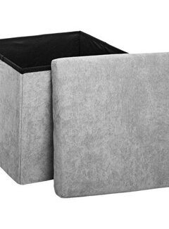  5Five Pouf boîte de rangement pliable - 6 pièces - Gris - Grey Bliss