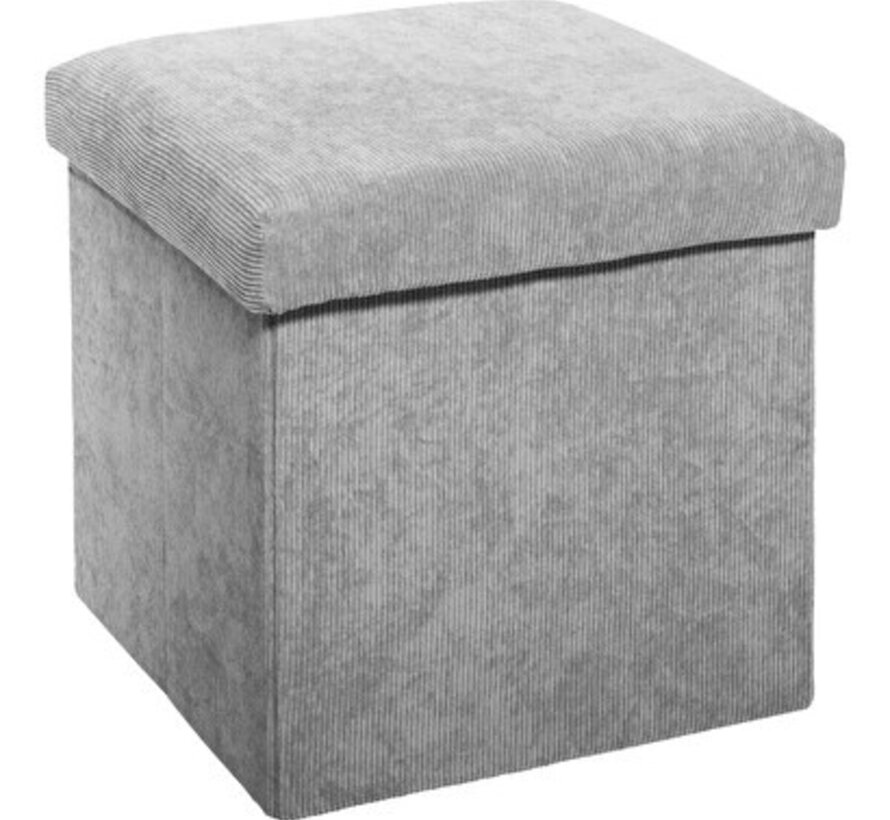 Opvouwbare Opbergbox Poef - 6-Delig - Grijs - Grey Bliss