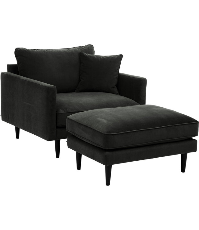 Hocker - Footstool - Khaki Green - Velvet Essence