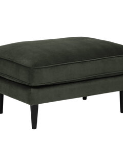 Atmosphera créateur d'intérieur Hocker - Footstool - Khaki Green - Velvet Essence