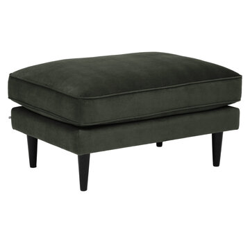 Atmosphera créateur d'intérieur Hocker - Footstool - Khaki Green - Velvet Essence