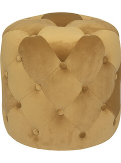 Pouf - Tabouret - Jaune Moutarde - Velvet Dream