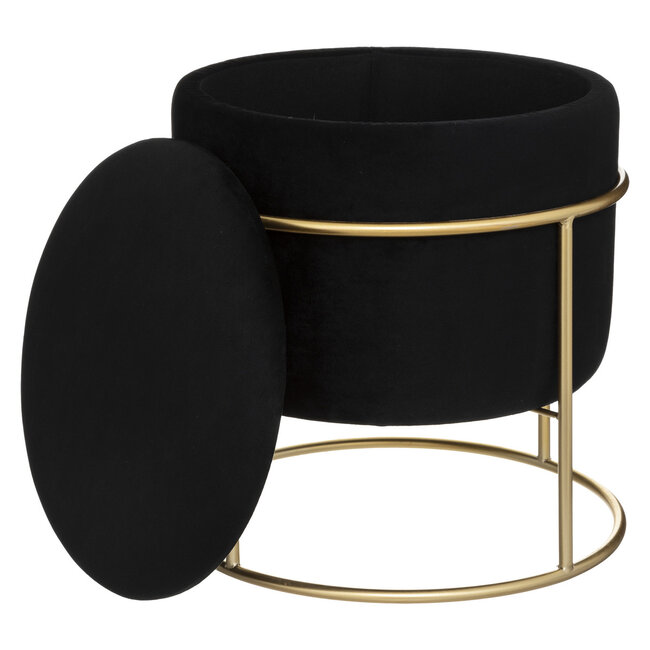 Poef - Voetenbankje - Zwart - Black Diamond