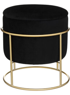 Atmosphera créateur d'intérieur Pouf - Tabouret - Noir - Black Diamond