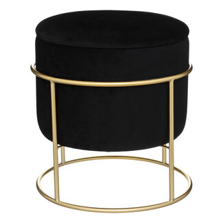 Atmosphera Pouf - Fußhocker - Schwarz - Black Diamond