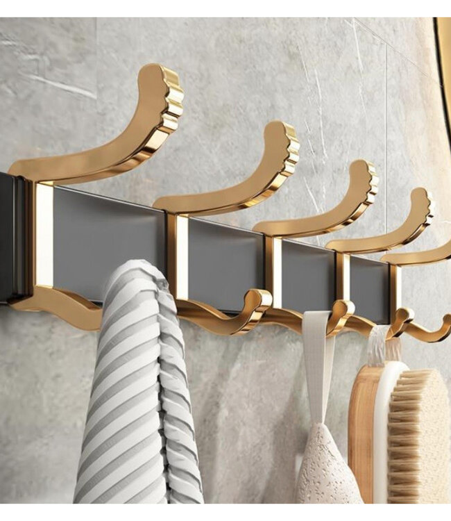 Wandkapstok - Handdoekrek - Zwart/Goud - Gilded Hangings