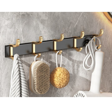 Ecarla Wall Coat Rack - Towel Rack - Black/Gold - Gilded Hangings