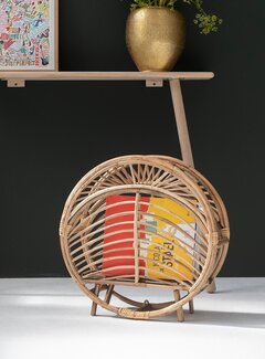 Decoclico Vintage Stijl Rotan Tijdschriftenrek - Ronde vorm - 49cm