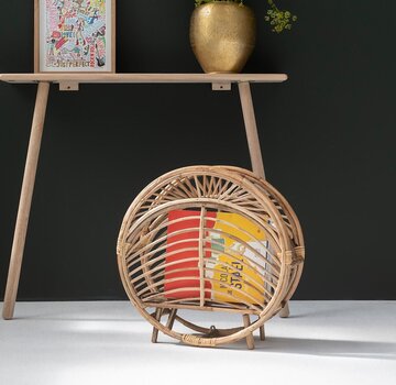 Decoclico Vintage Stijl Rotan Tijdschriftenrek - Ronde vorm - 49cm