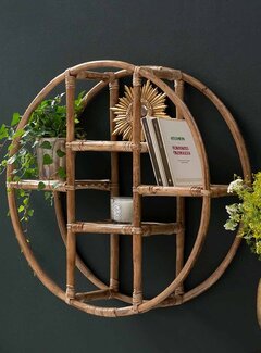 Decoclico Ronde Vintage Wandplank - Rotan - Bruin - Bohemian Breeze