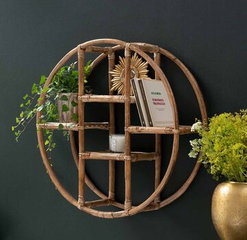 Decoclico Ronde Vintage Wandplank - Rotan - Bruin - Bohemian Breeze